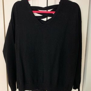 Aqua 100% Cashmere V-Neck Crisscross V-Back